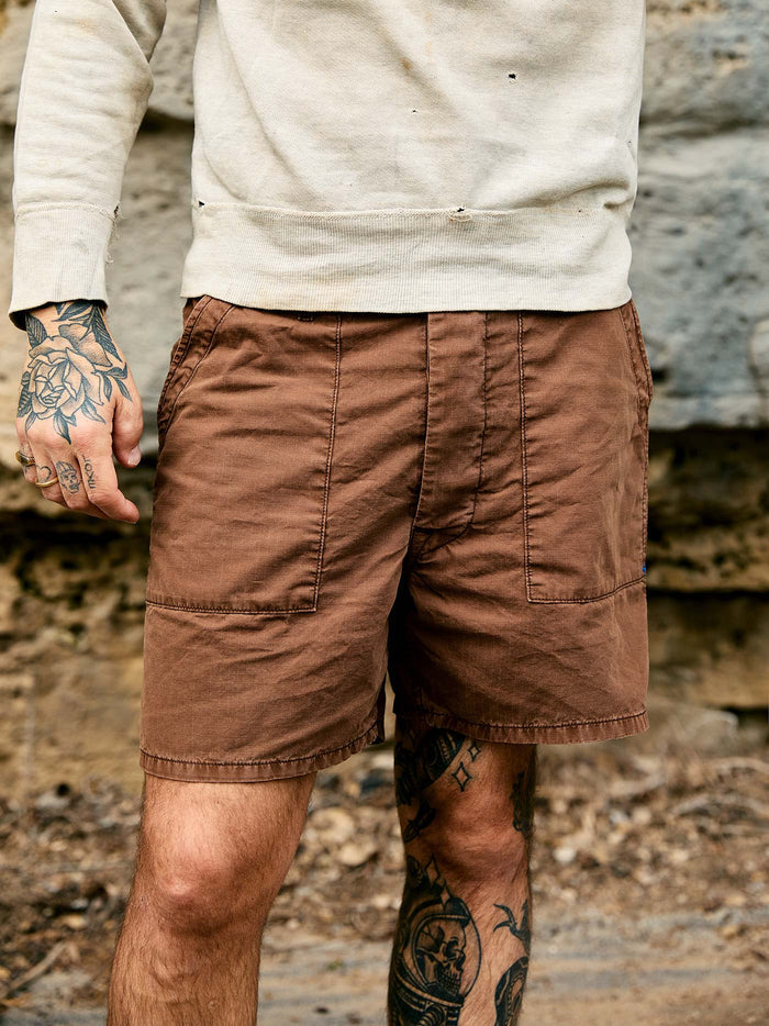 Dim Gray the ripstop fatigue short in brown