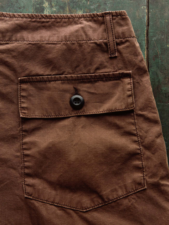 Dark Slate Gray the ripstop fatigue short in brown