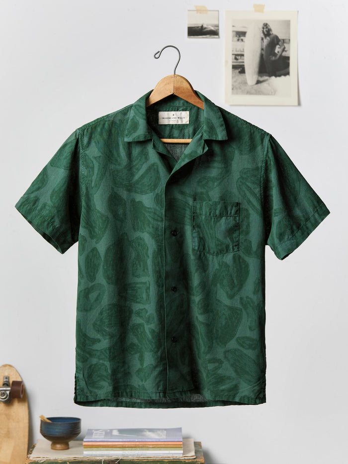 Light Gray the serra camp shirt in painted botanic