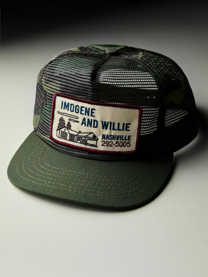 Light Gray the "service station" mesh trucker in camo