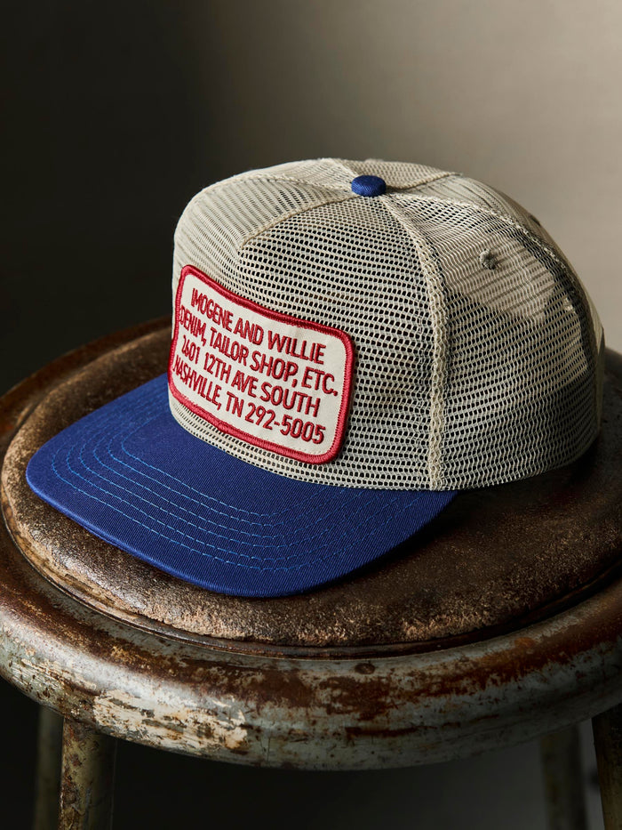 Black the "tailor shop" mesh trucker