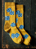 Goldenrod the "tumblin dice" sock in gold