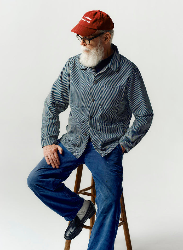 Dark Slate Gray the utility coat in hickory stripe
