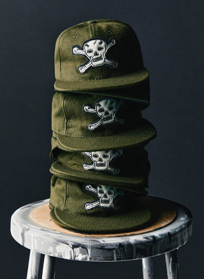 Dark Slate Gray the wool "hellcats" cap in olive