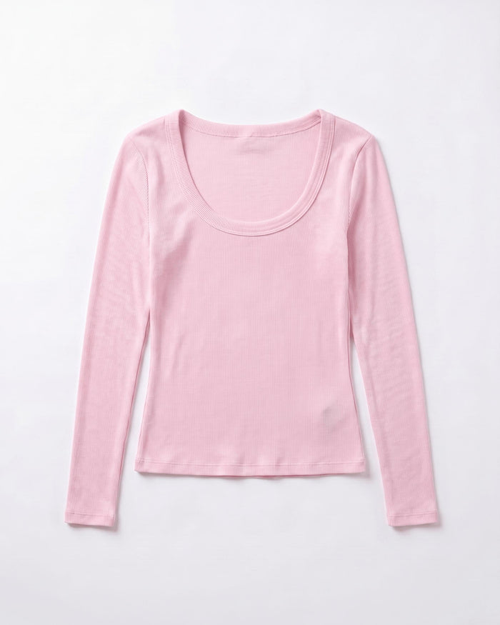 THEA LANGÆRMET T-SHIRT - LT PINK