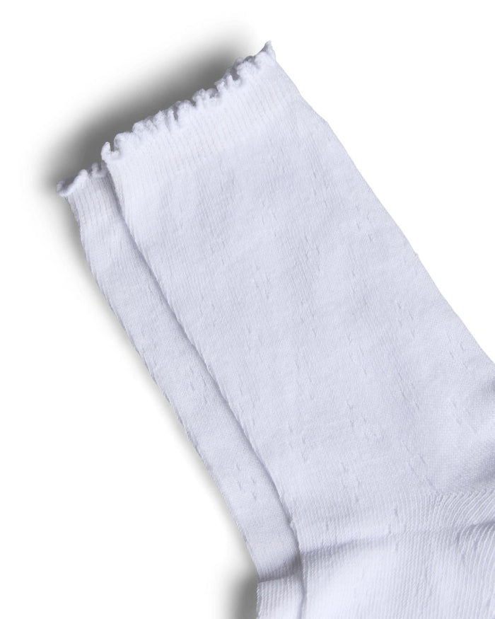 THERESE POINTELLE SOCKS - BRIGHT WHITE