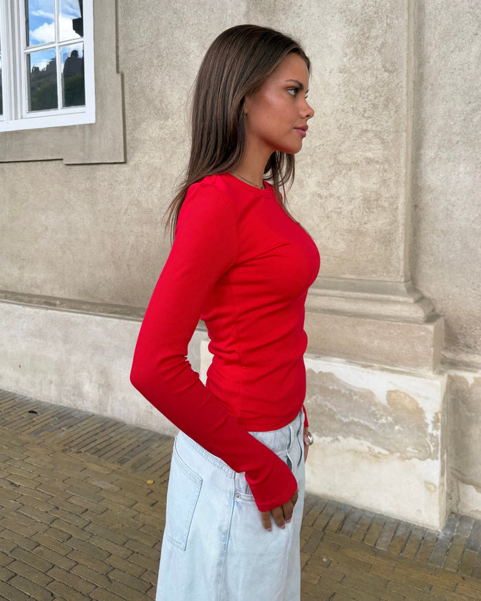 TILDE LANGÆRMET T-SHIRT - RED