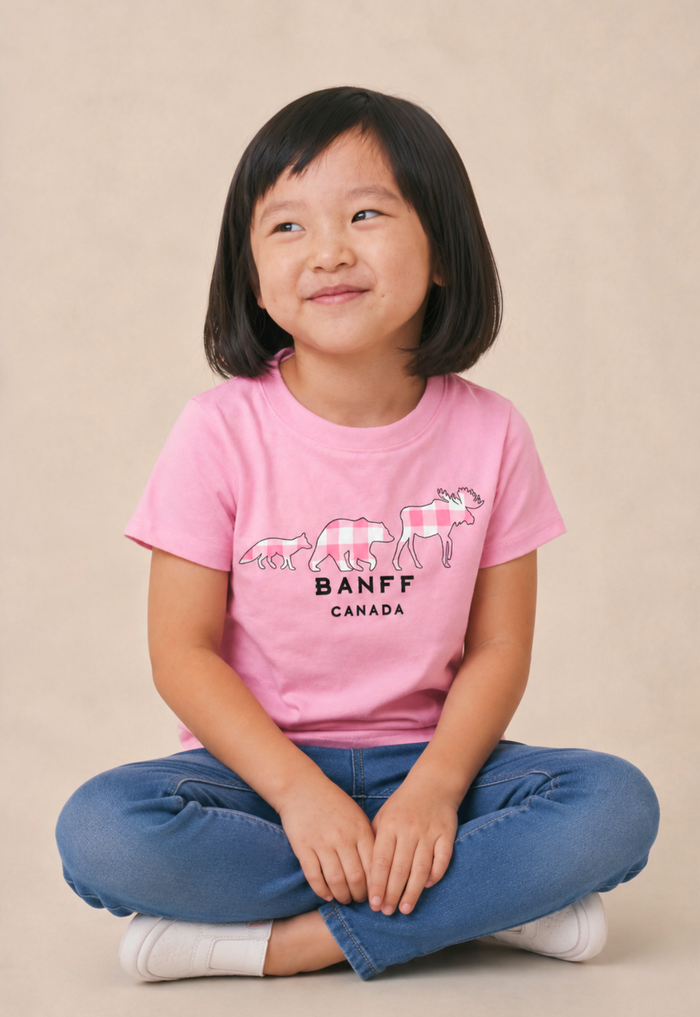 Toddlers Pink 3 Animals with Banff T-Shirt