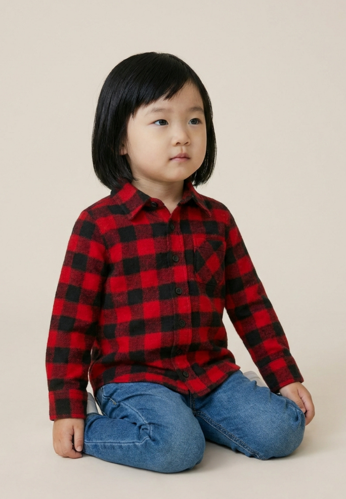Toddlers Red and Black Buffalo Check Flannel Shirt