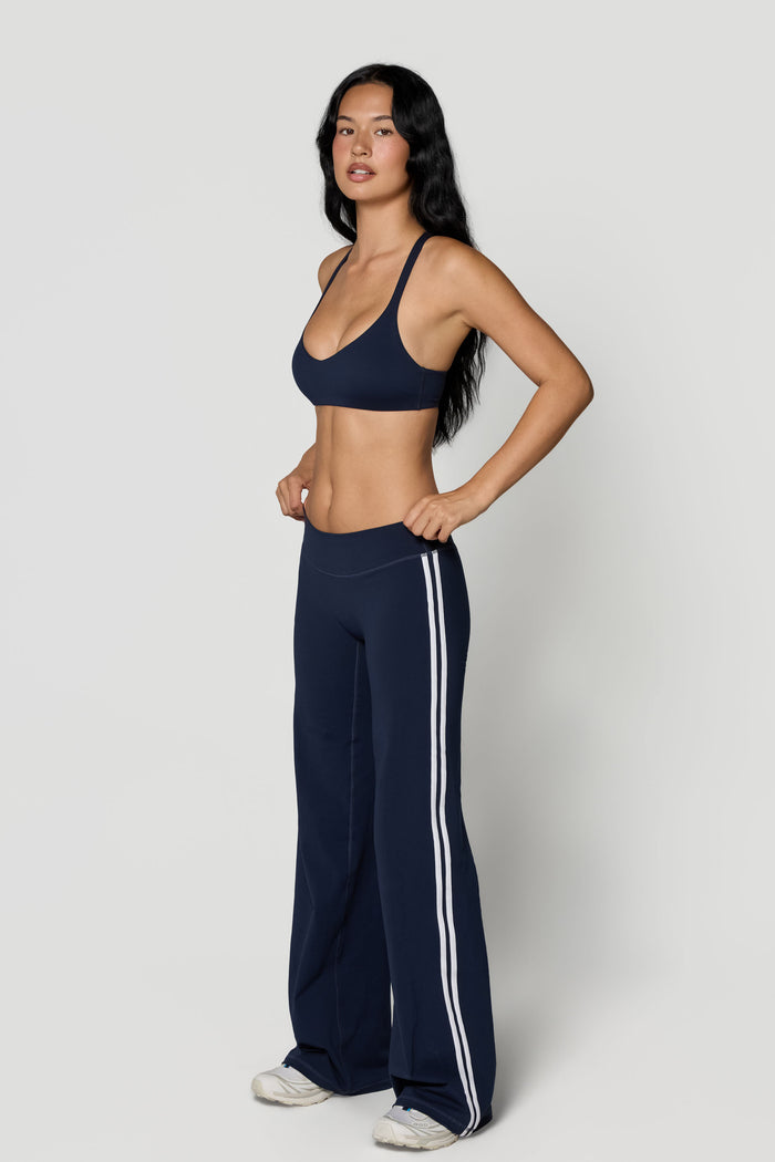 Track Legging - Navy/White