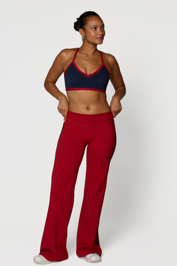 Track Legging - Ruby/Navy