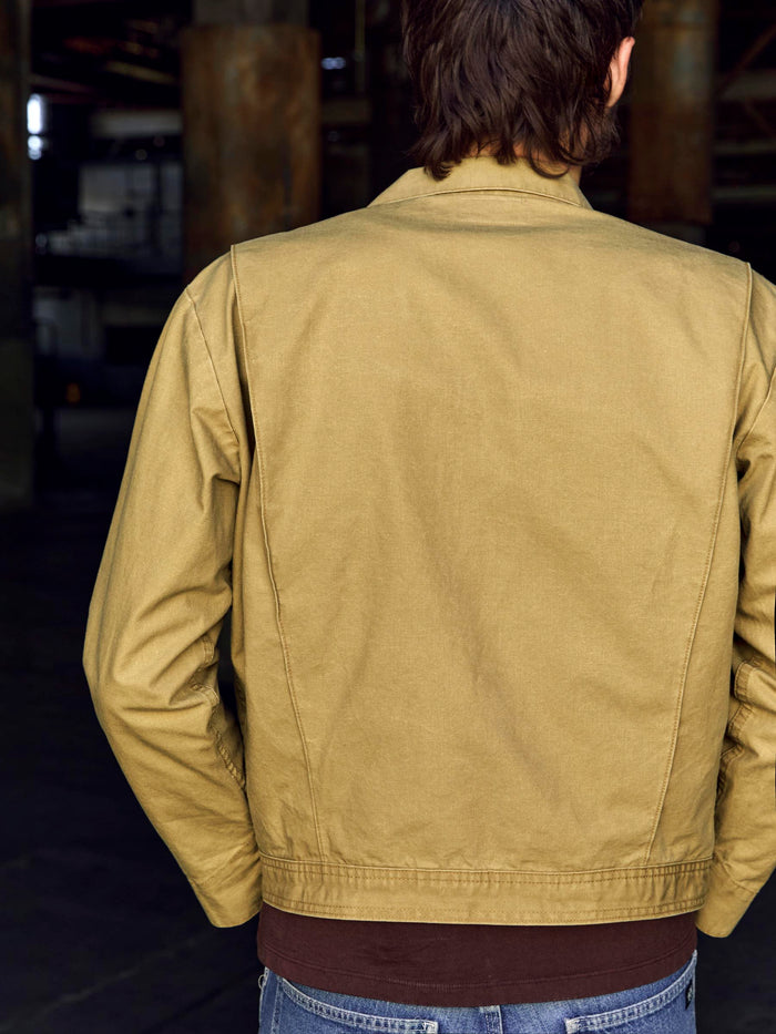 Dark Khaki tracker jacket in washed khaki