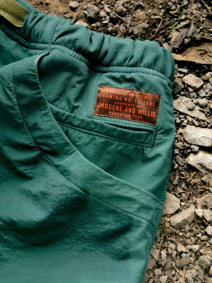 Dark Slate Gray trail short in forest green