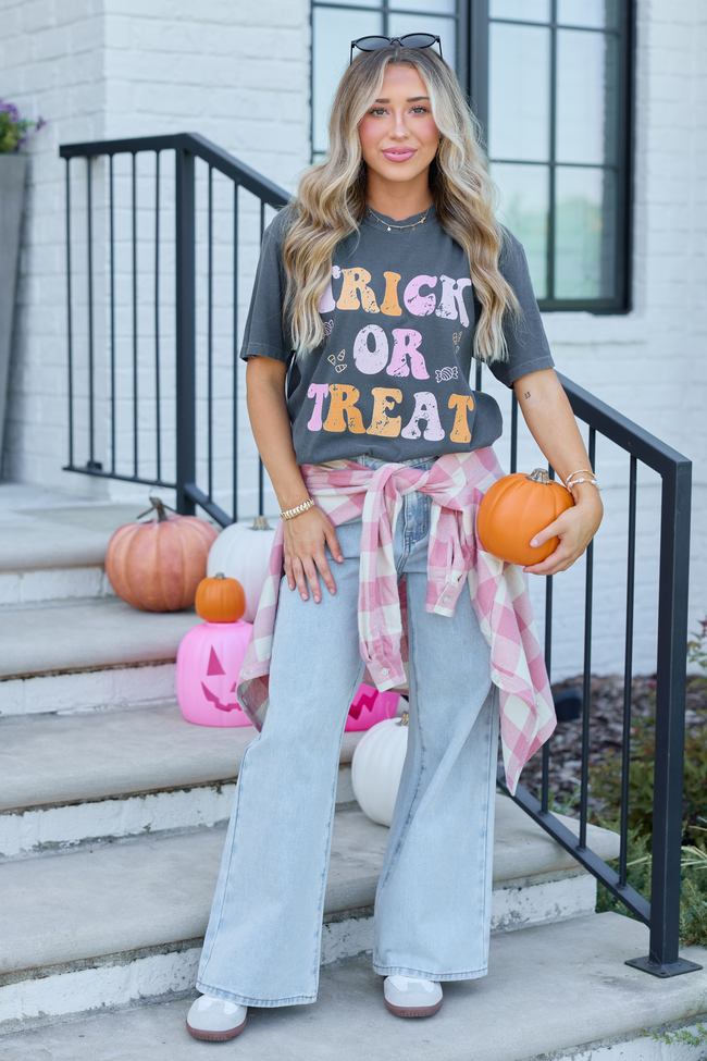 Trick Or Treat Dark Grey Graphic Tee