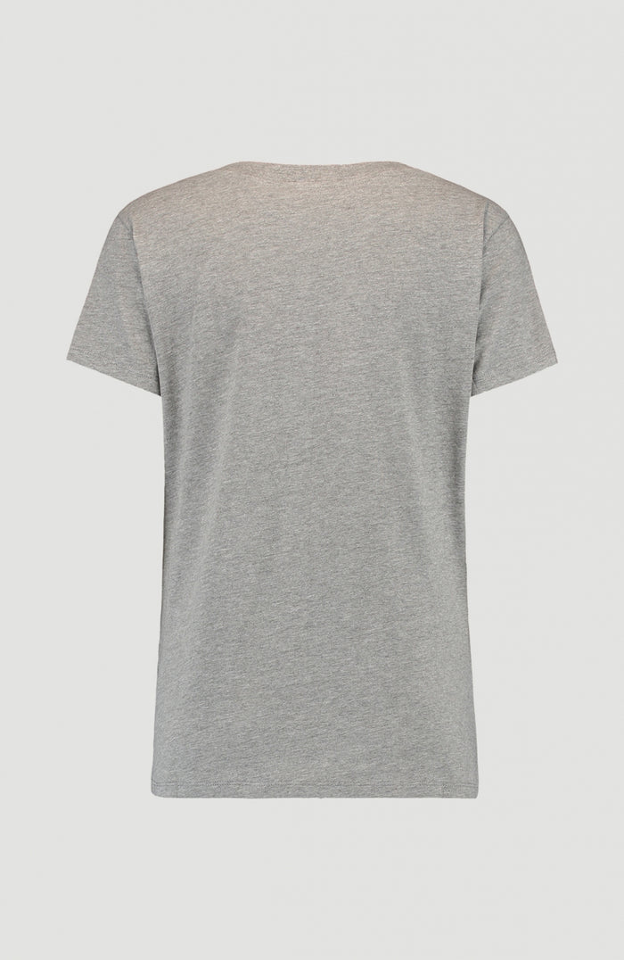 Triple Stack V-Neck T-Shirt | Silver Melee -A