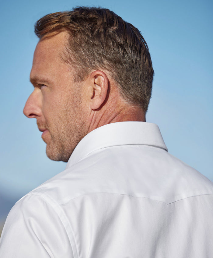TWES4130110 | White Super Fine Twill Western Shirt