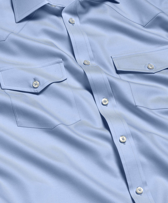 TWES4130454 | Sky Super Fine Twill Western Shirt