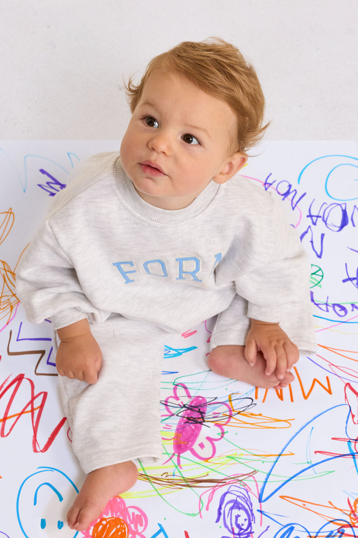 uniFORM Baby Crewneck - Heather Grey/Baby Blue