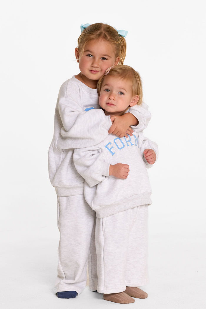 uniFORM Baby Crewneck - Heather Grey/Baby Blue