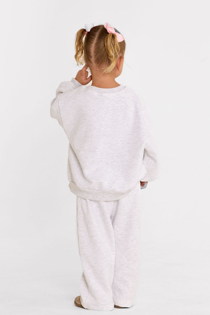 uniFORM Baby Crewneck - Heather Grey/Baby Pink