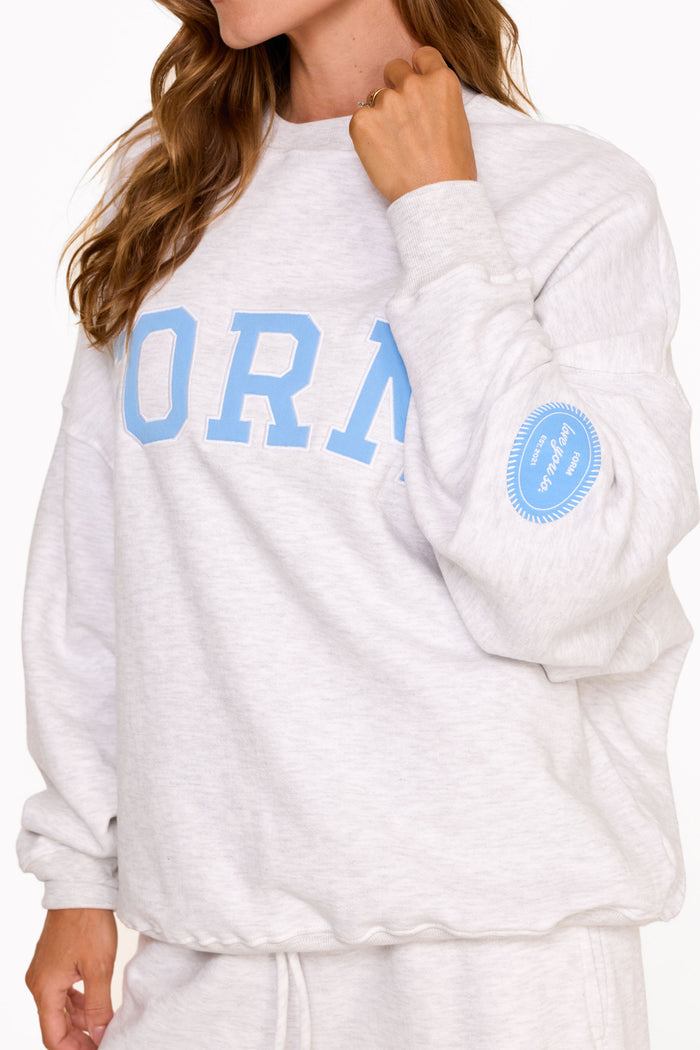 uniFORM Crewneck - Heather Grey/Baby Blue