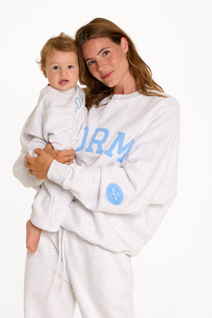 uniFORM Crewneck - Heather Grey/Baby Blue
