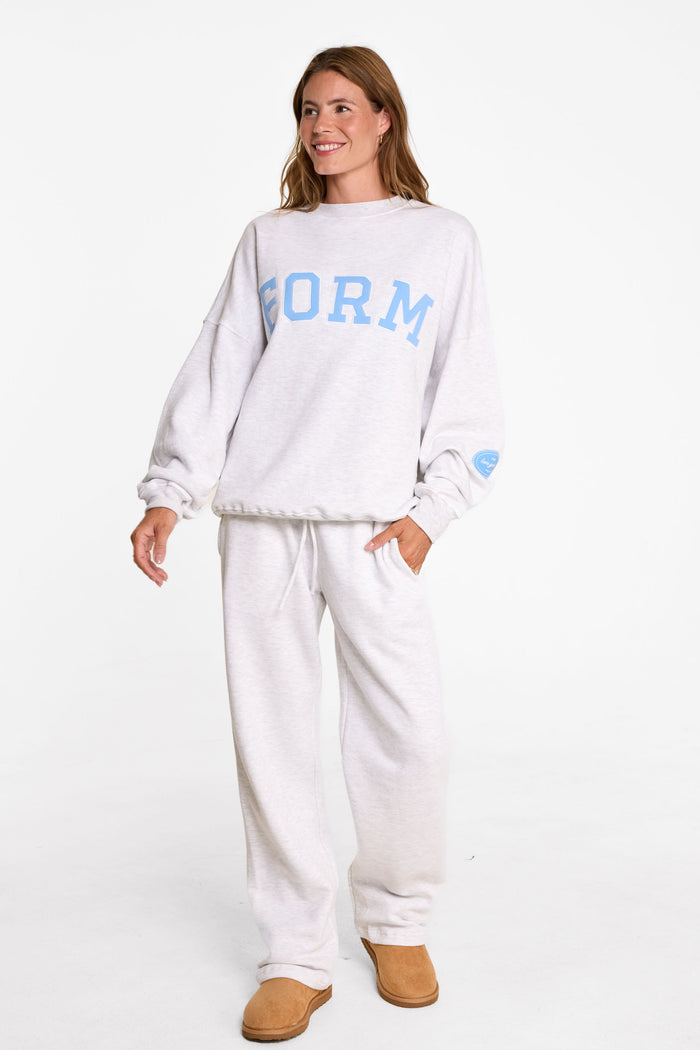 uniFORM Crewneck - Heather Grey/Baby Blue