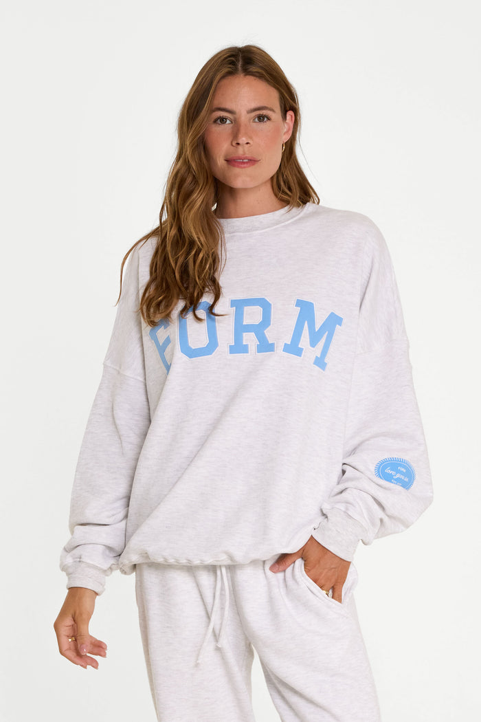 uniFORM Crewneck - Heather Grey/Baby Blue