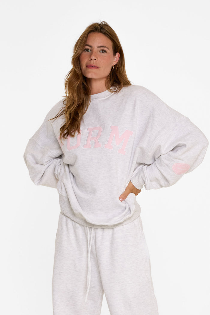 uniFORM Crewneck - Heather Grey/Baby Pink