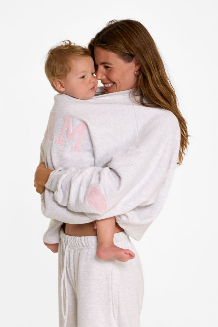 uniFORM Crewneck - Heather Grey/Baby Pink