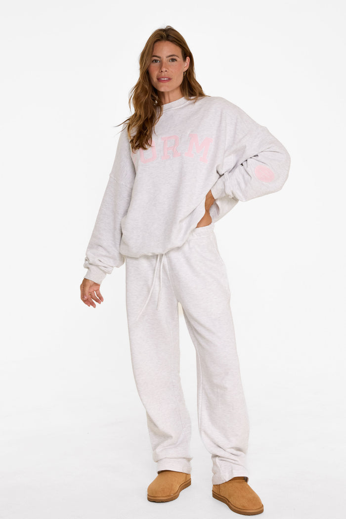 uniFORM Crewneck - Heather Grey/Baby Pink