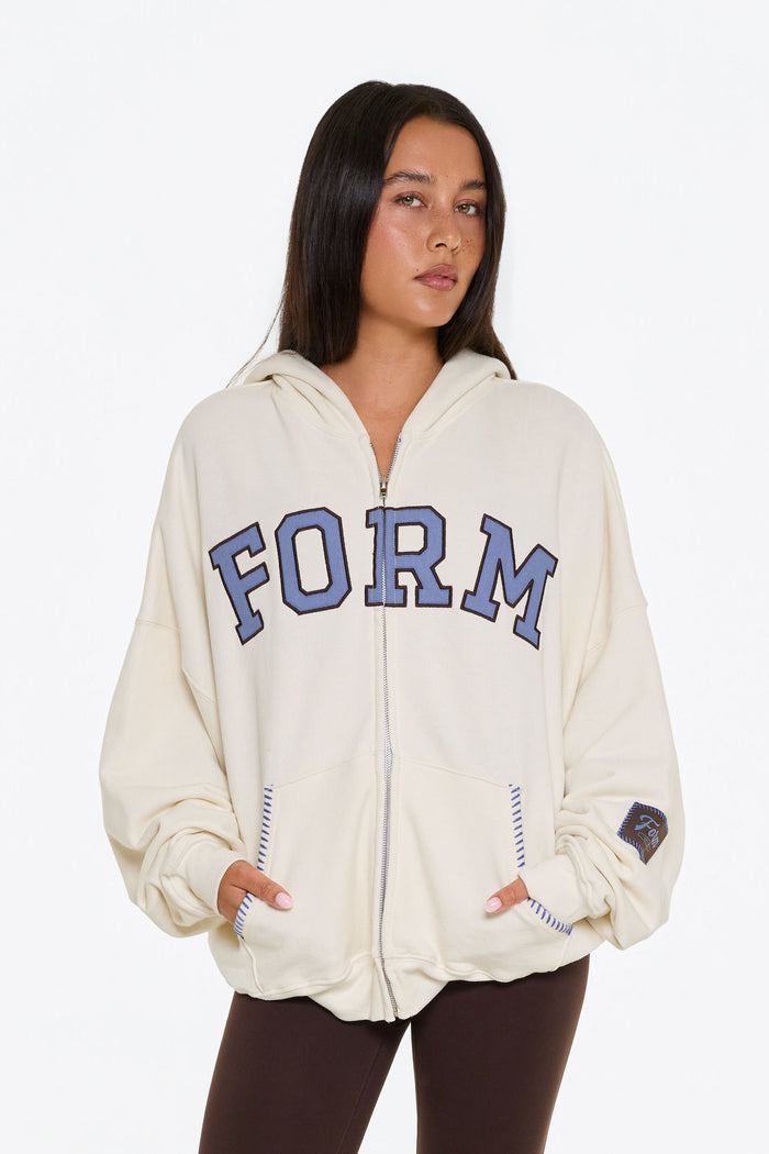 uniFORM Zip Up - Cream/Blue