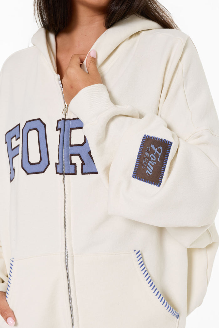 uniFORM Zip Up - Cream/Blue