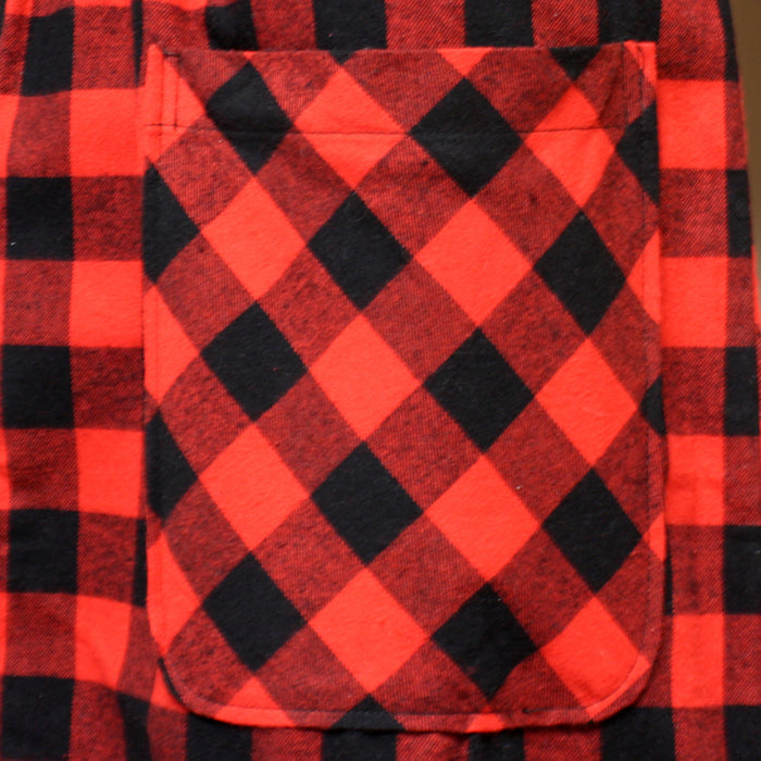 Unisex Kimino Flannel Robe in Red Black Buffalo Check