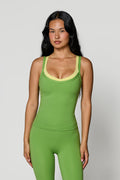 V Layered Tank - Moss/Lemon