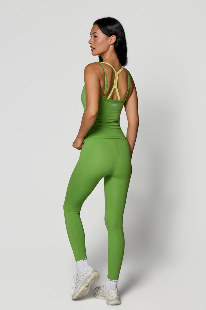 V Layered Tank - Moss/Lemon