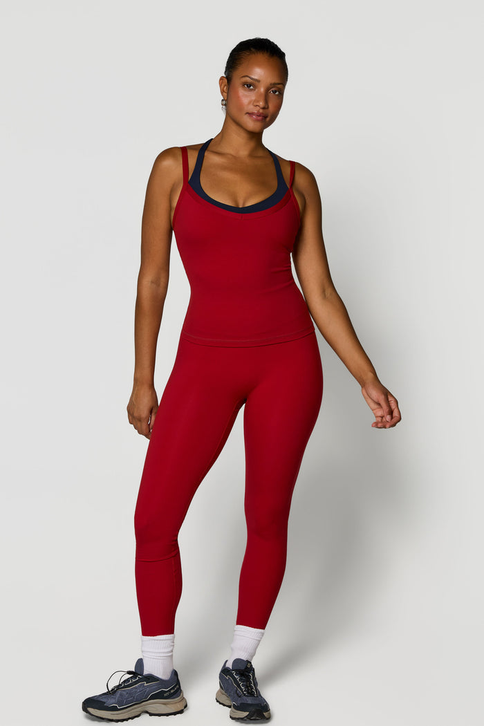 V Layered Tank - Ruby/Navy