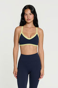 V-Neck Bra - Navy/Lemon