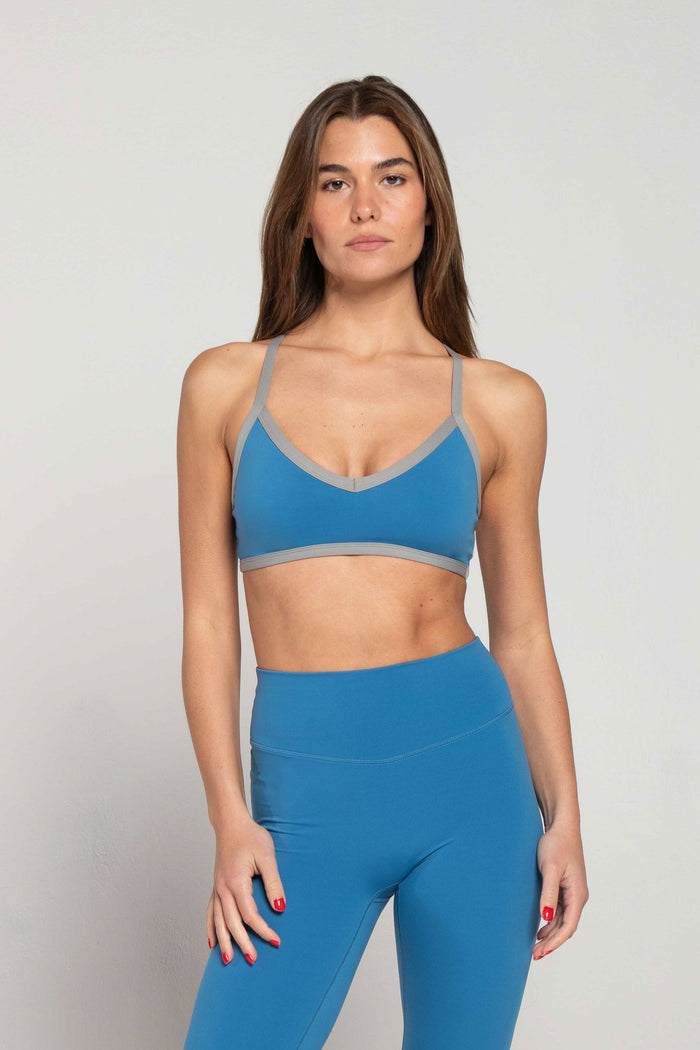 V-Neck Bra - Waves/Slate
