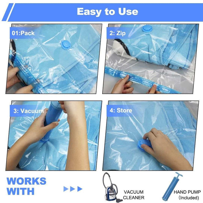 Vacuum Storage Bags Space Saver for Clothes Beddings 7 Piece