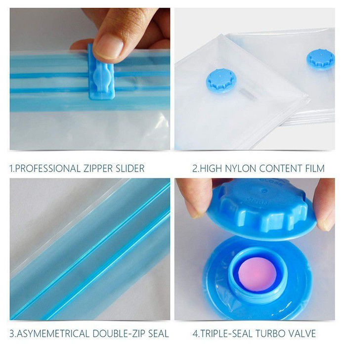 Vacuum Storage Bags Space Saver for Clothes Beddings 7 Piece