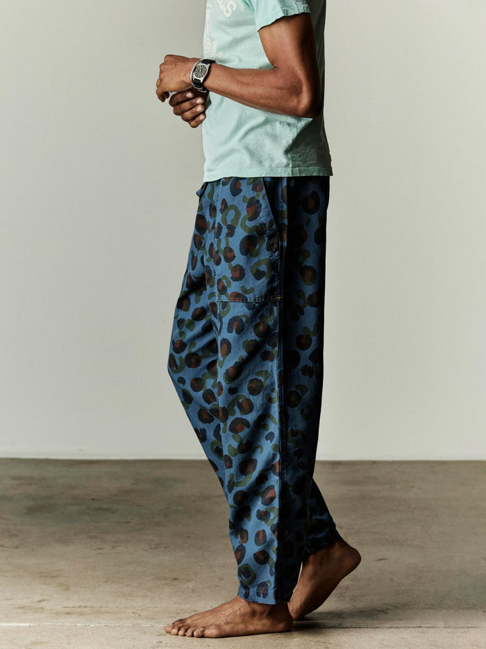 Gray ventura chore pant in blue rosette
