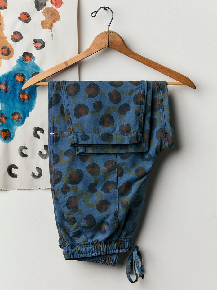 Light Gray ventura chore pant in blue rosette