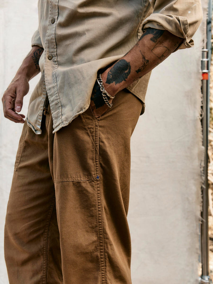 Gray ventura chore pant in field tan