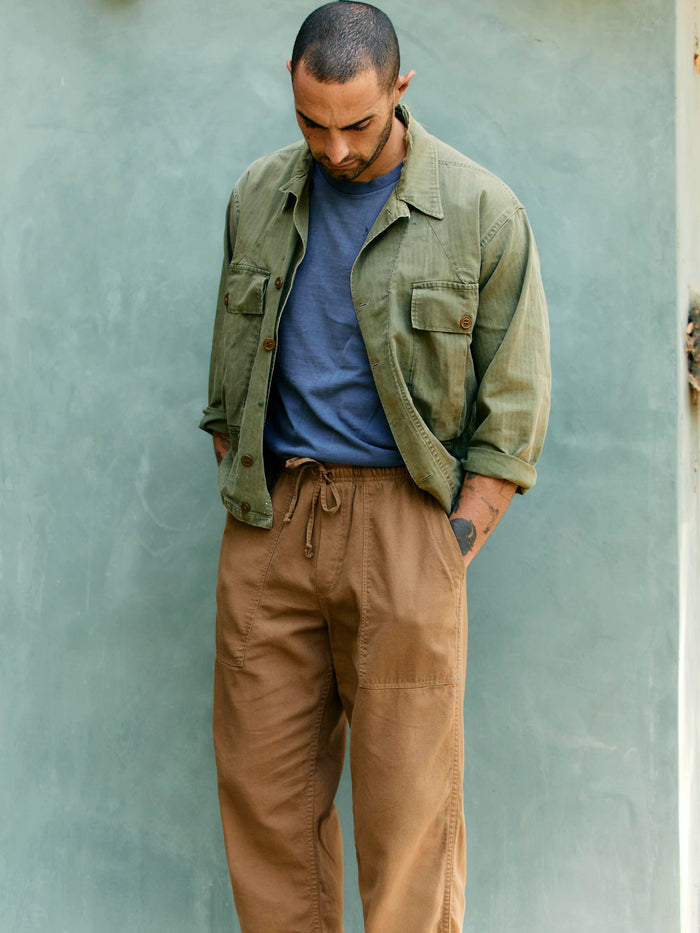 Dark Gray ventura chore pant in field tan