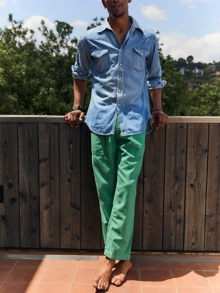 Dark Slate Gray ventura chore pant in jade