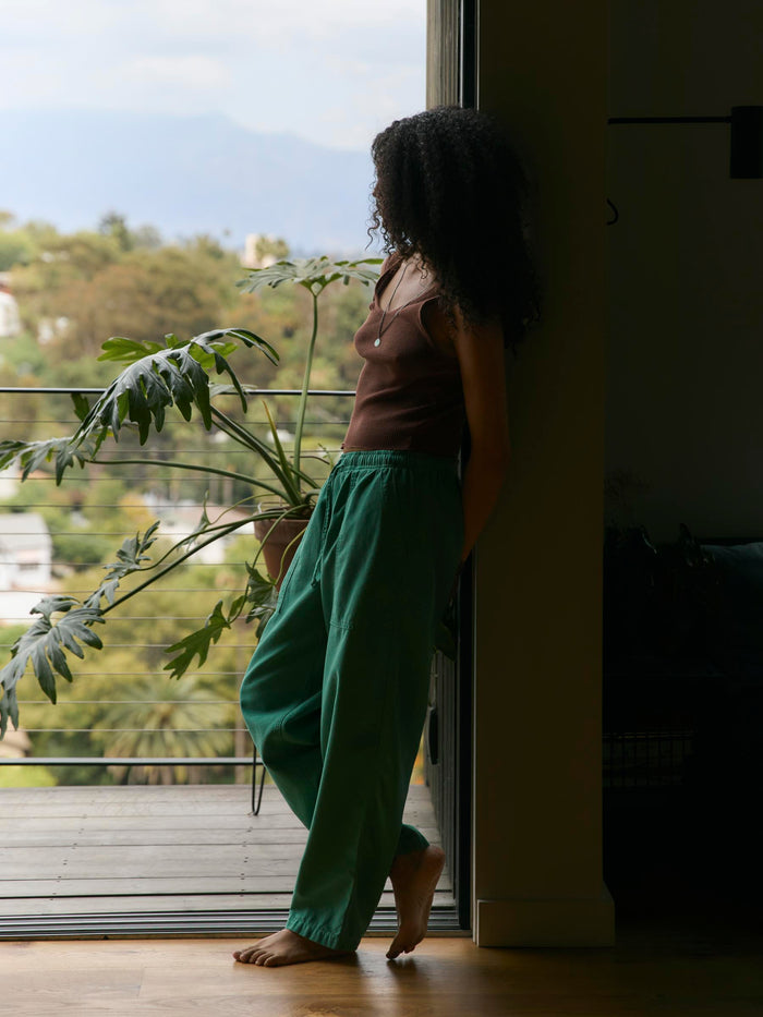 Black ventura chore pant in jade