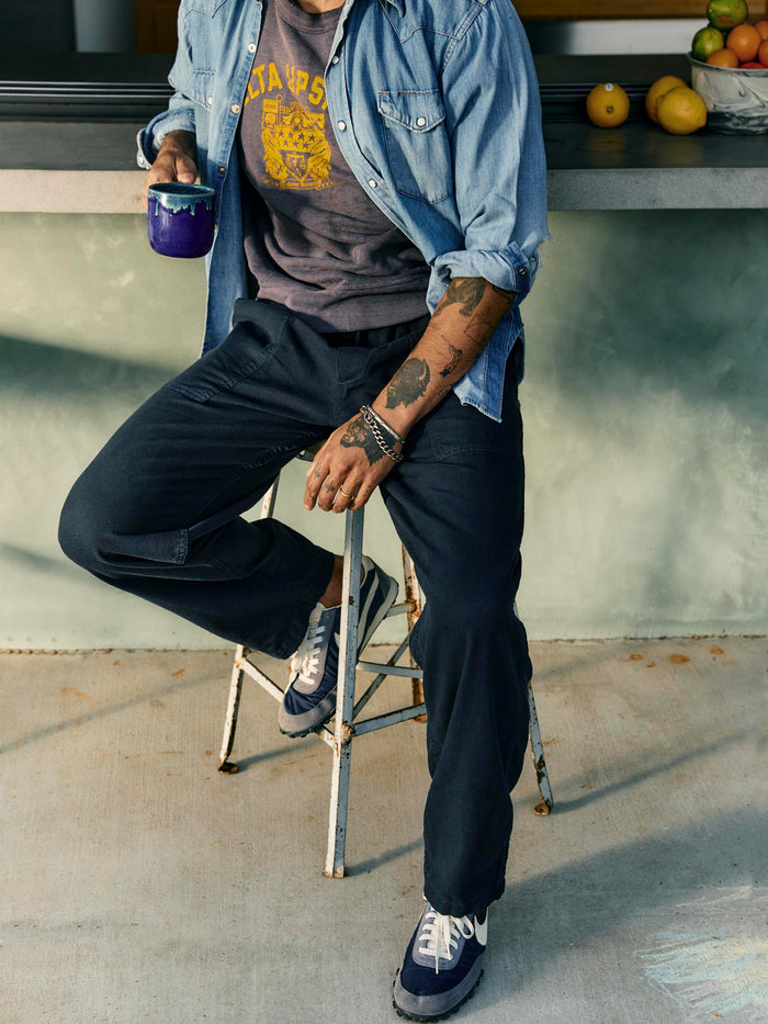 Light Slate Gray ventura chore pant in navy