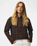 VERA SHORT JACKET - BROWN CHECK - Dinvintageshop