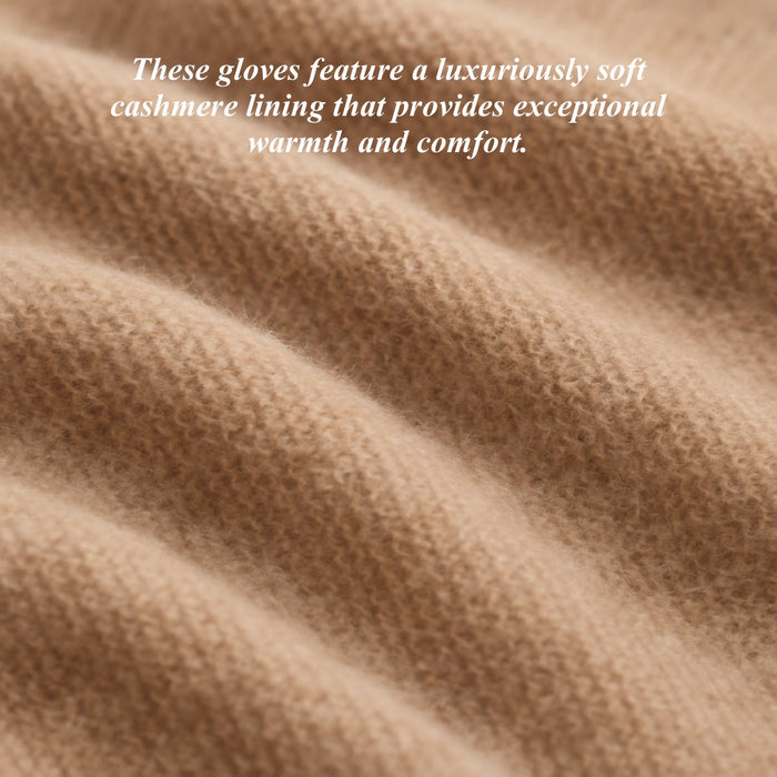 Violetta (dark brown) - Italian tweed women's gloves with touchscreen capability and adjustable snap button